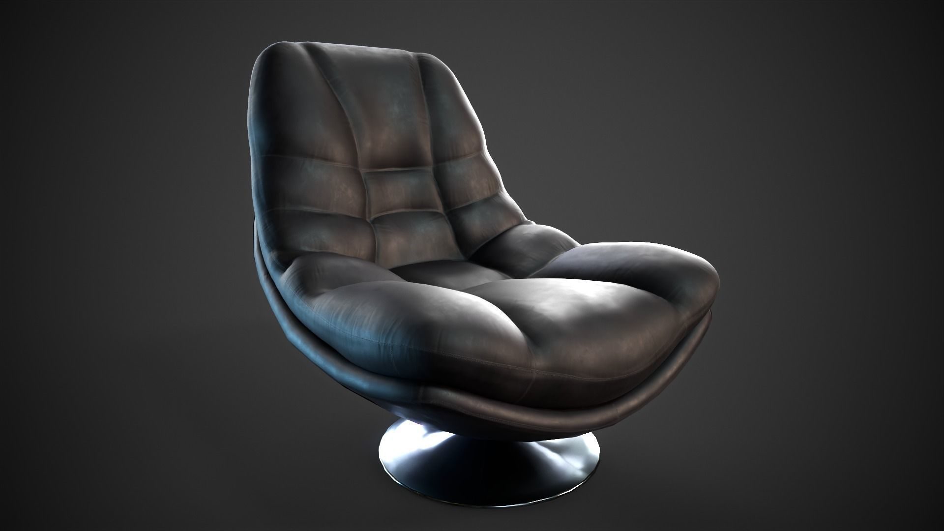 Swivel Chair Low-poly 3D model_4