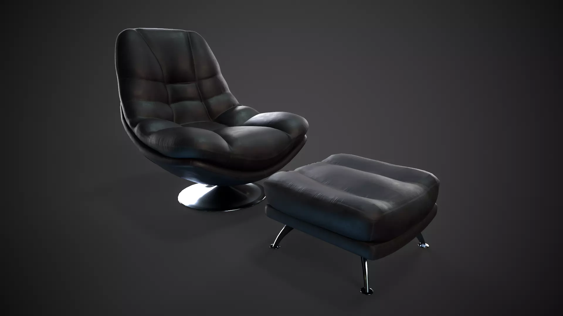 Swivel Chair Low-poly 3D model_0