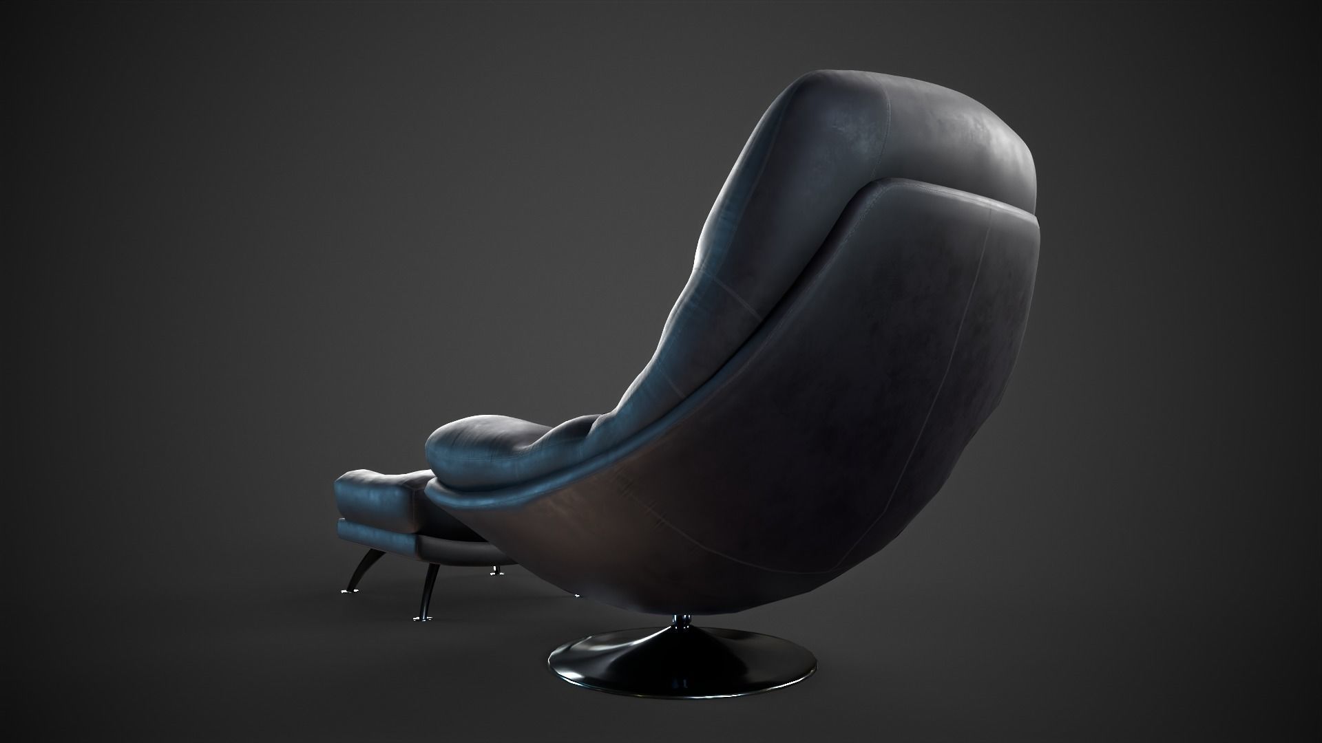 Swivel Chair Low-poly 3D model_3