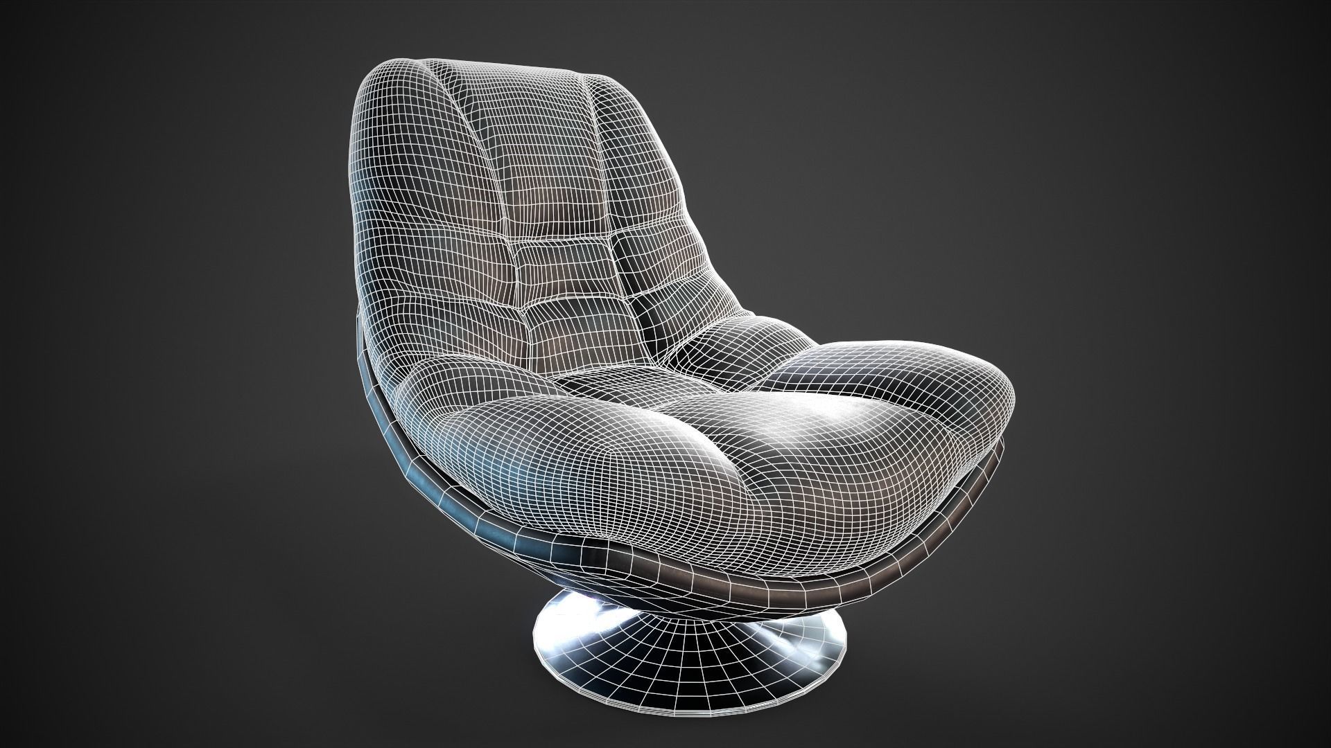 Swivel Chair Low-poly 3D model_10