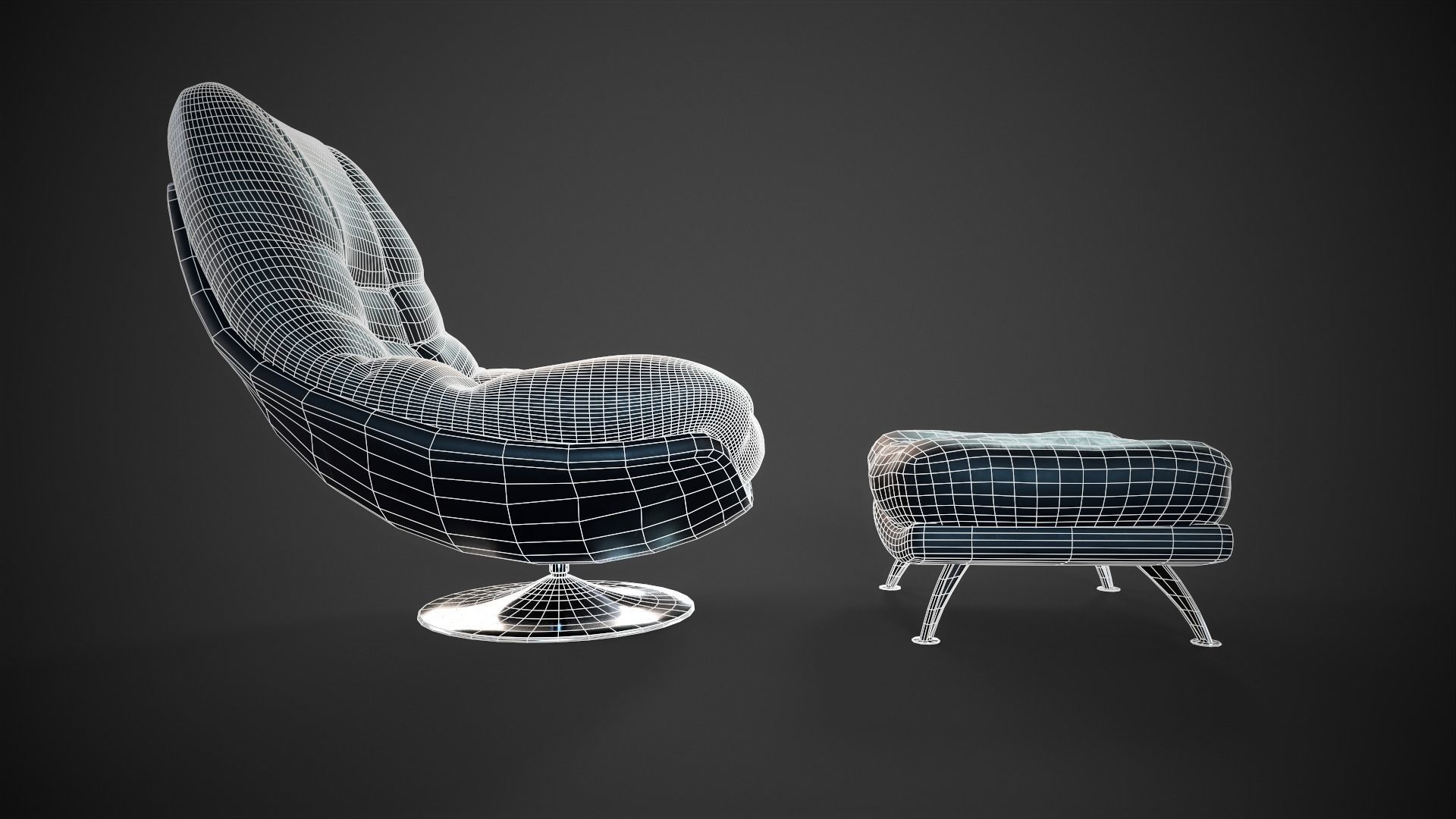 Swivel Chair Low-poly 3D model_7