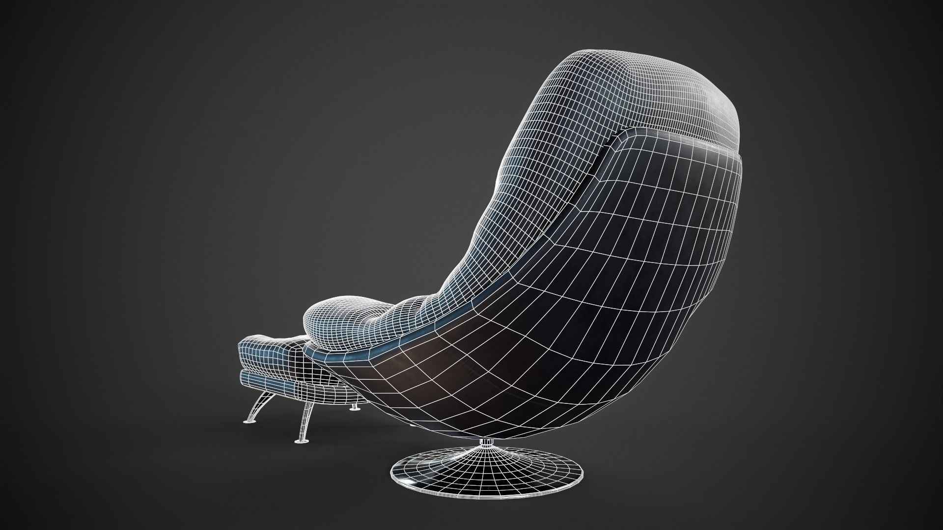 Swivel Chair Low-poly 3D model_9