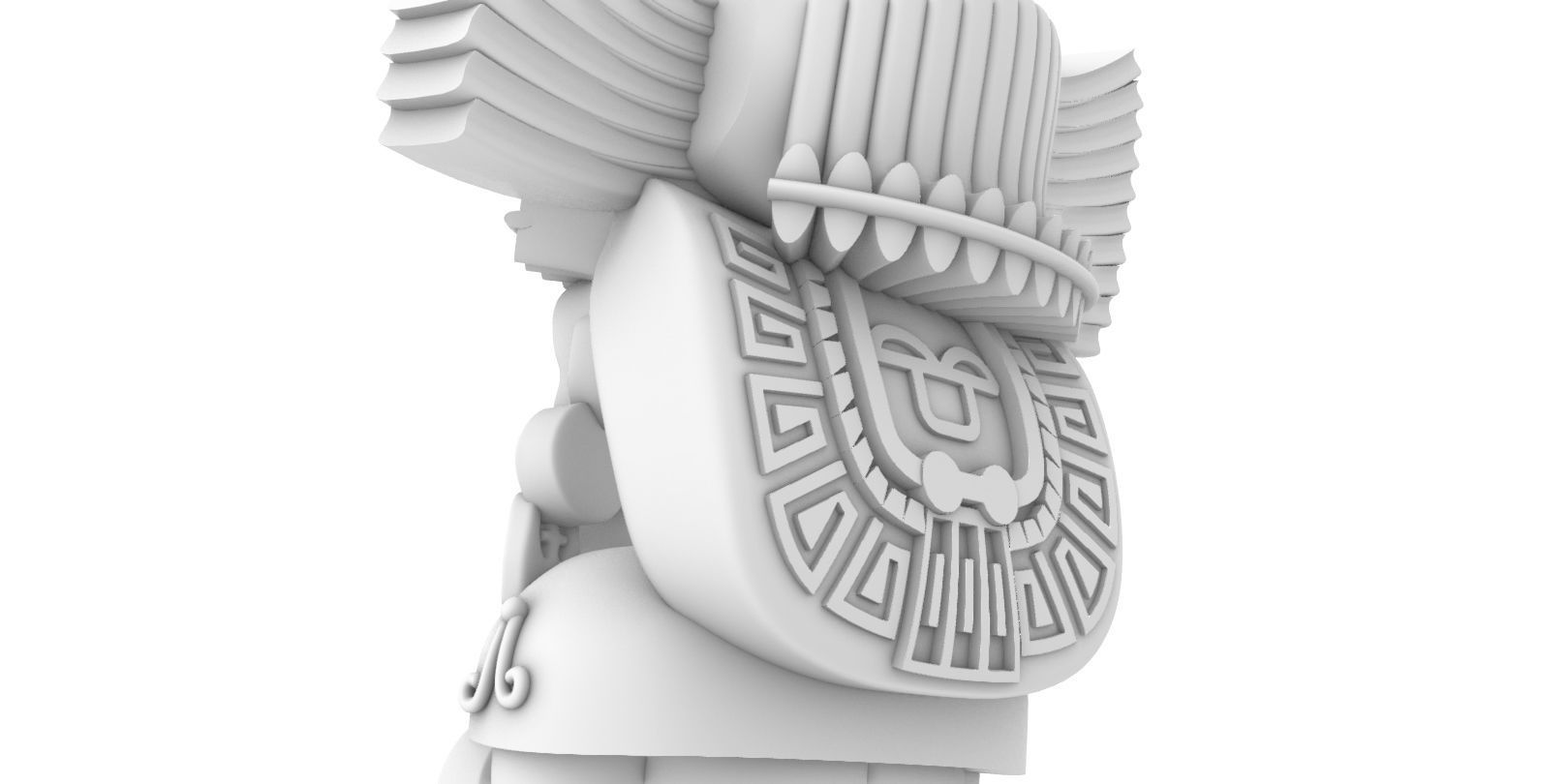 aztec statue 3D print model_3