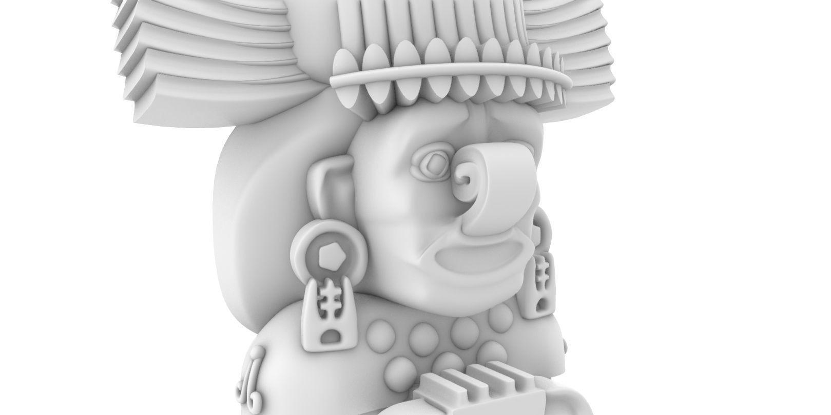 aztec statue 3D print model_2