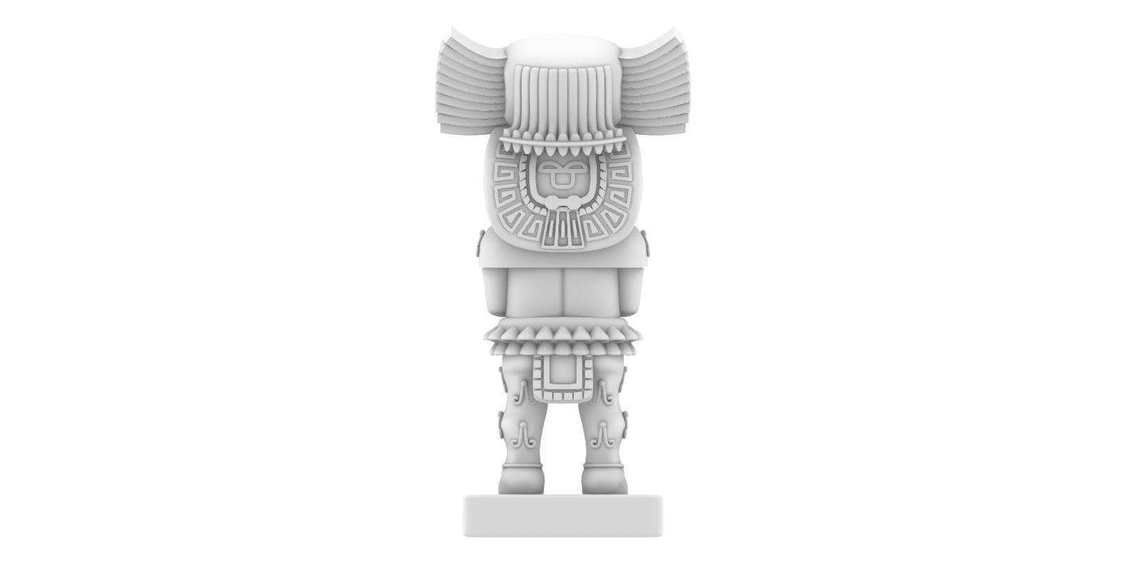 aztec statue 3D print model_7