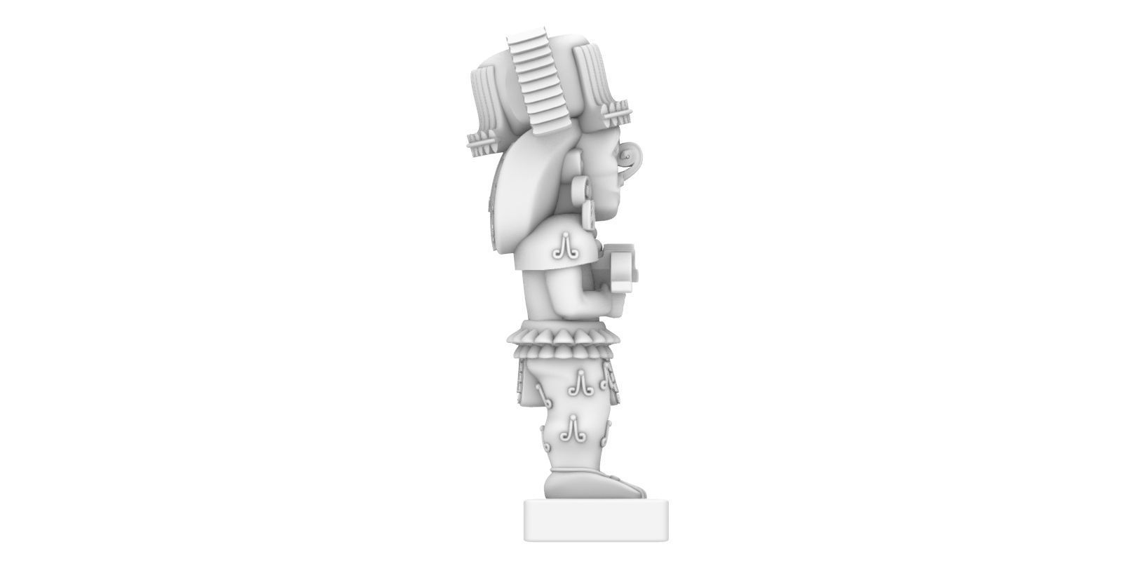 aztec statue 3D print model_8