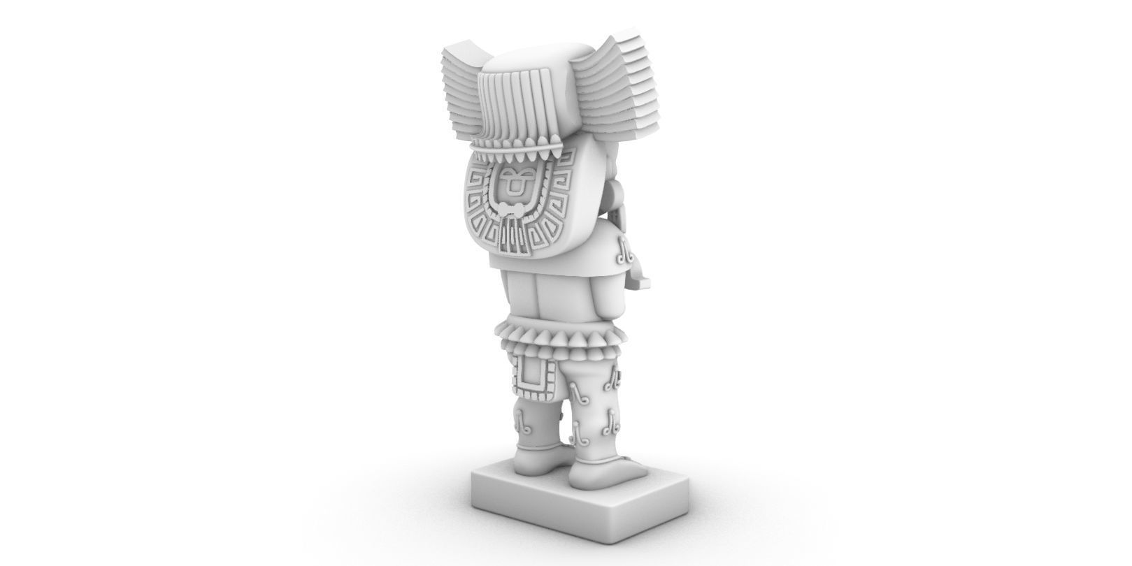 aztec statue 3D print model_1