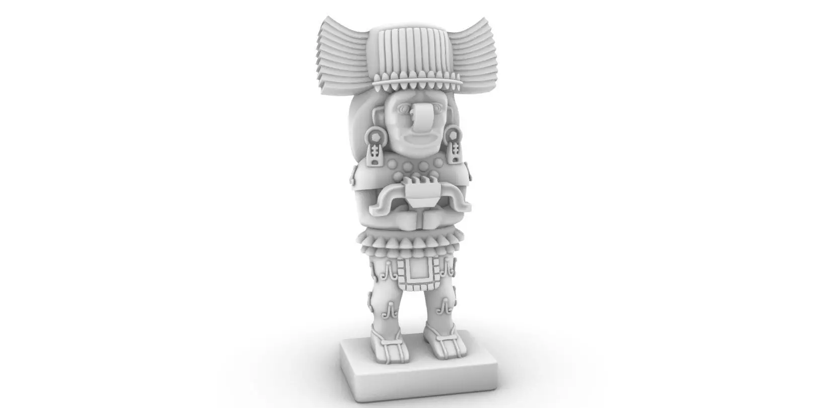 aztec statue 3D print model_0