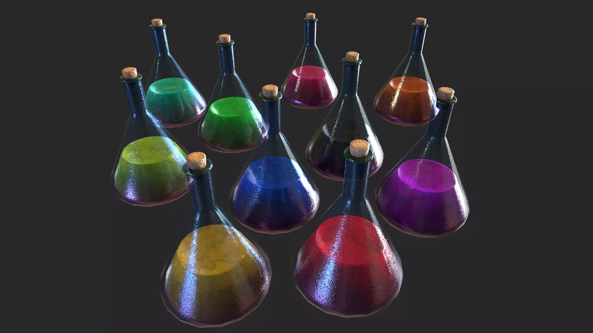Potion Test Tube Low-poly 3D model_0