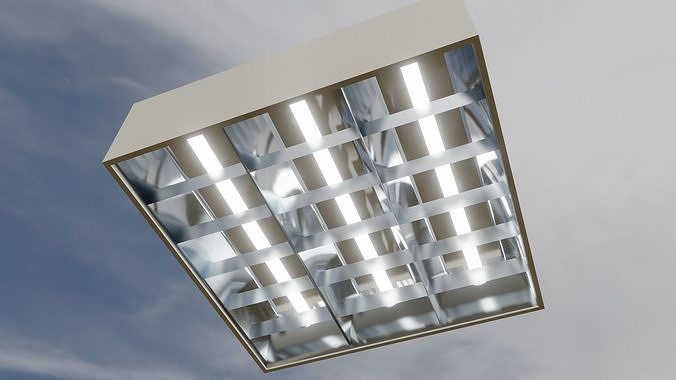 Fluorescent light Free low-poly 3D model