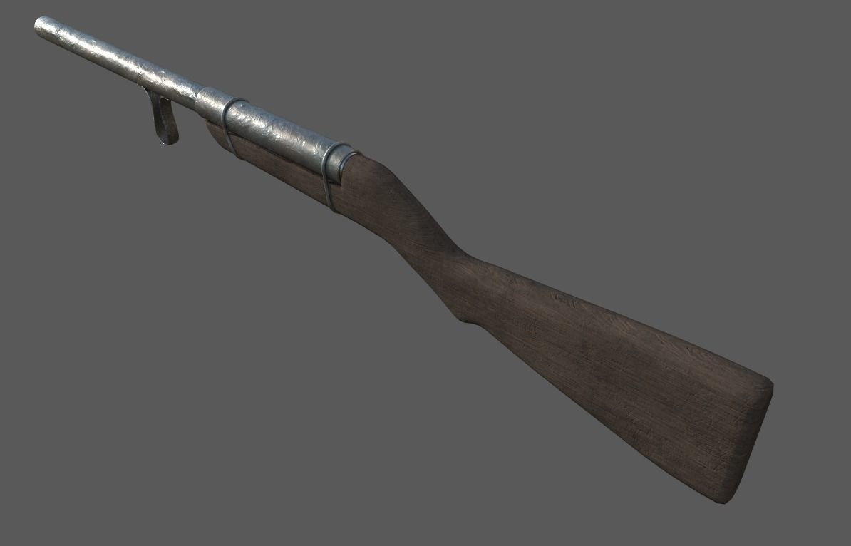 Richardson Model R-5 Slam Fire Shotgun Low Poly Free low-poly 3D model_6