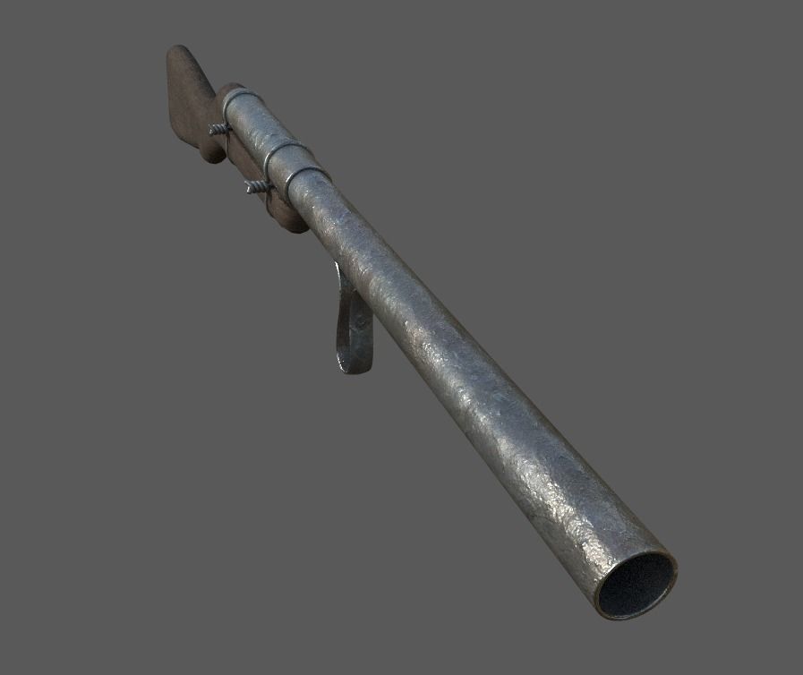 Richardson Model R-5 Slam Fire Shotgun Low Poly Free low-poly 3D model_4