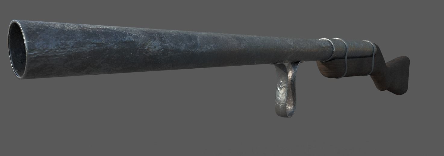 Richardson Model R-5 Slam Fire Shotgun Low Poly Free low-poly 3D model_2