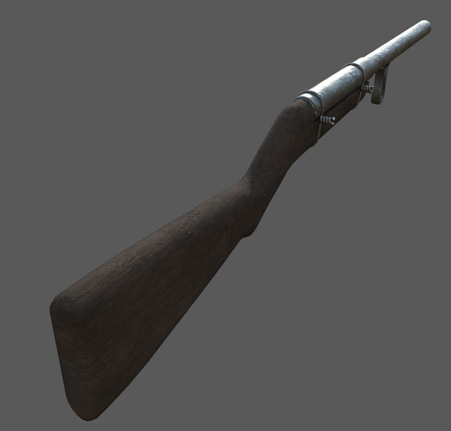 Richardson Model R-5 Slam Fire Shotgun Low Poly Free low-poly 3D model_5
