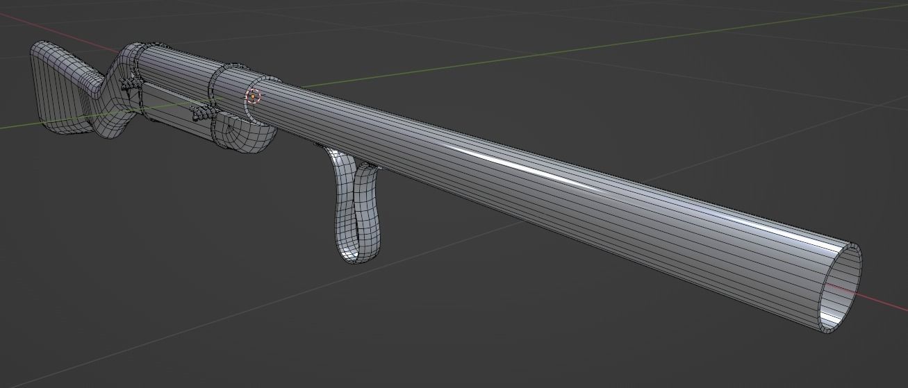Richardson Model R-5 Slam Fire Shotgun Low Poly Free low-poly 3D model_8