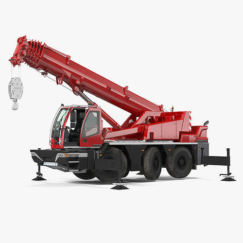Compact Mobile Crane Generic Rigged 3D model