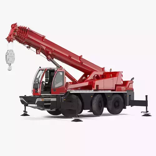 Compact Mobile Crane Generic Rigged 3D model