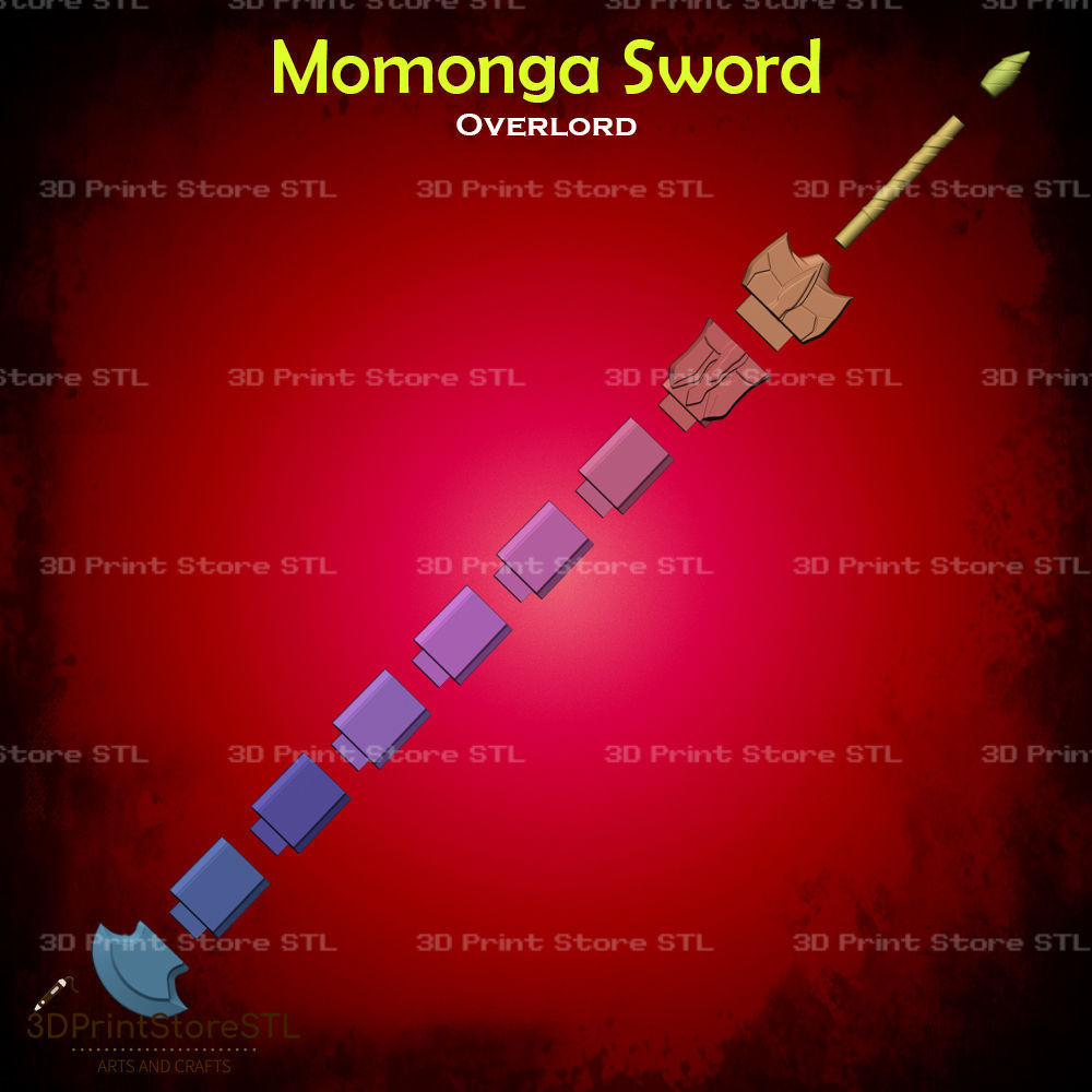 Momonga Sword Cosplay OverLord - STL File 3D print model_2
