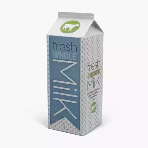 Half Gallon Milk Carton 3D model