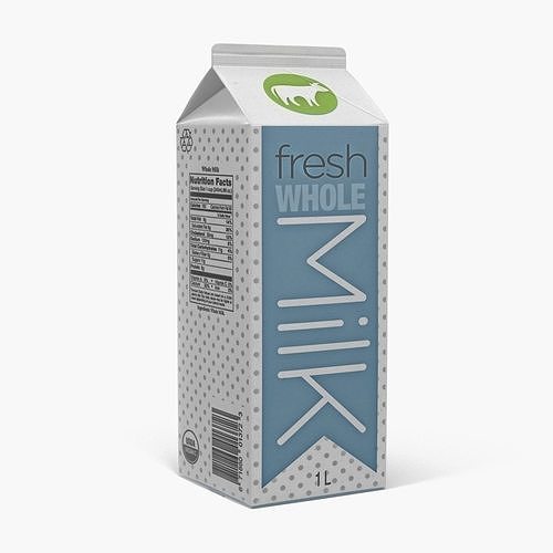Half Gallon Milk Carton 3D model 4