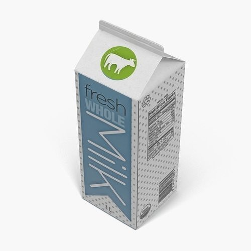 Half Gallon Milk Carton 3D model 5