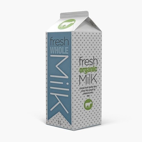 Half Gallon Milk Carton 3D model 3