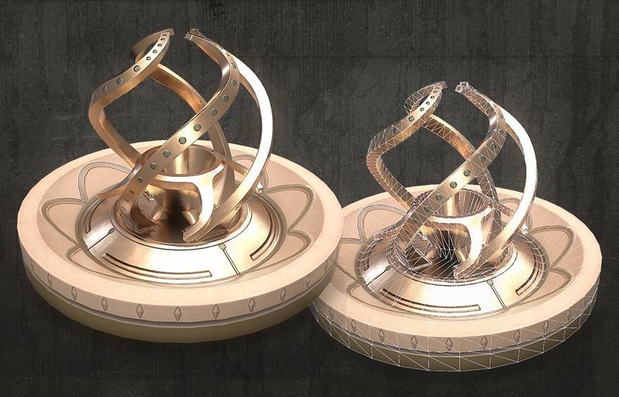 Fountains two Low-poly 3D model_5