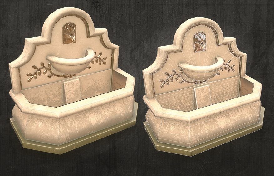 Fountains two Low-poly 3D model_4