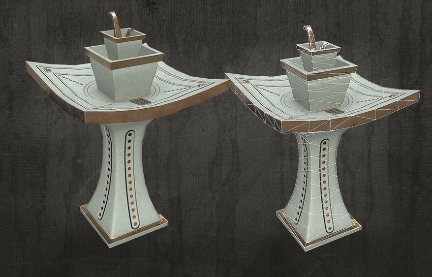 Fountains two Low-poly 3D model_7