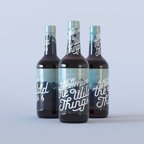 Wine Bottle - with label 3D model