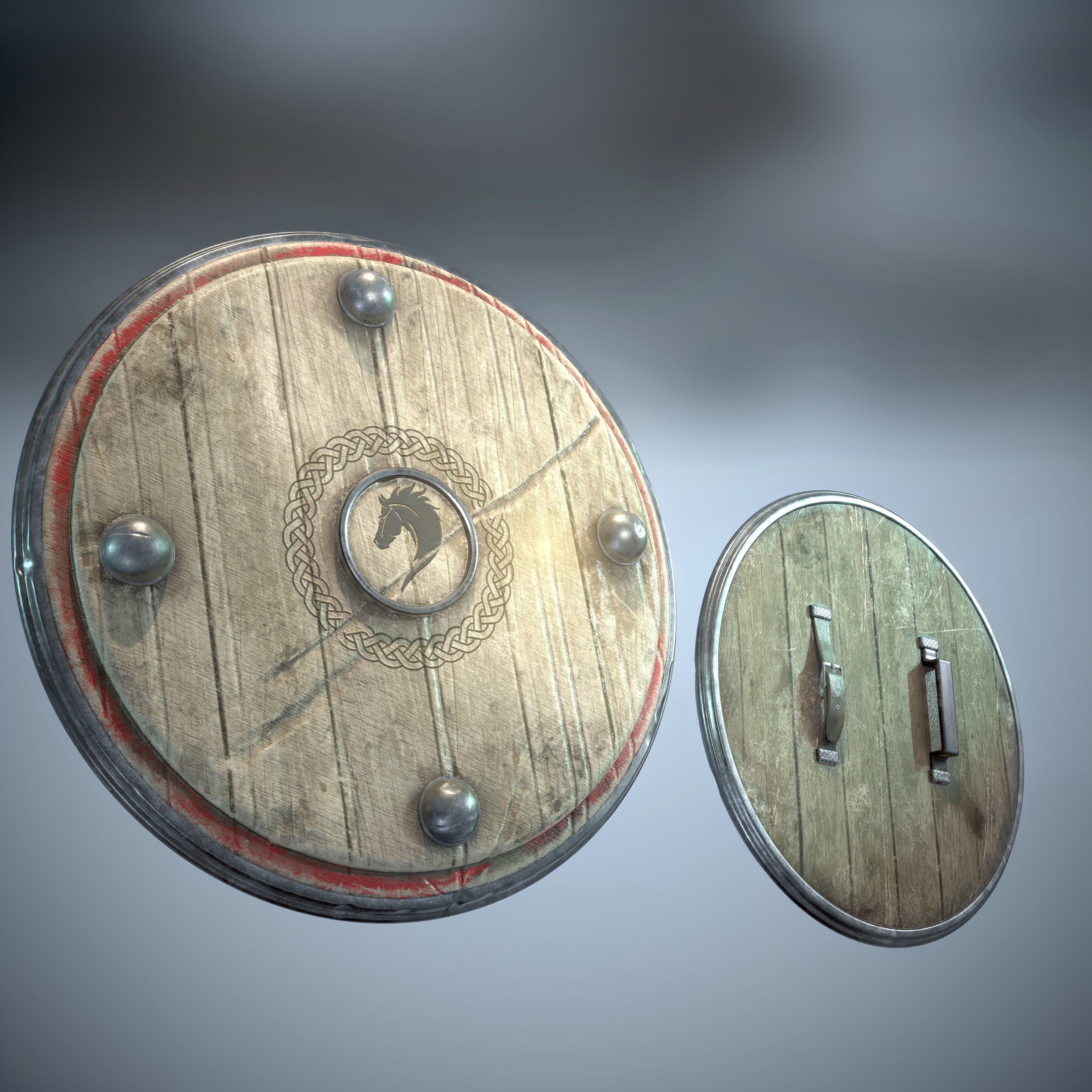 Viking Shield Low Poly Low-poly 3D model_3