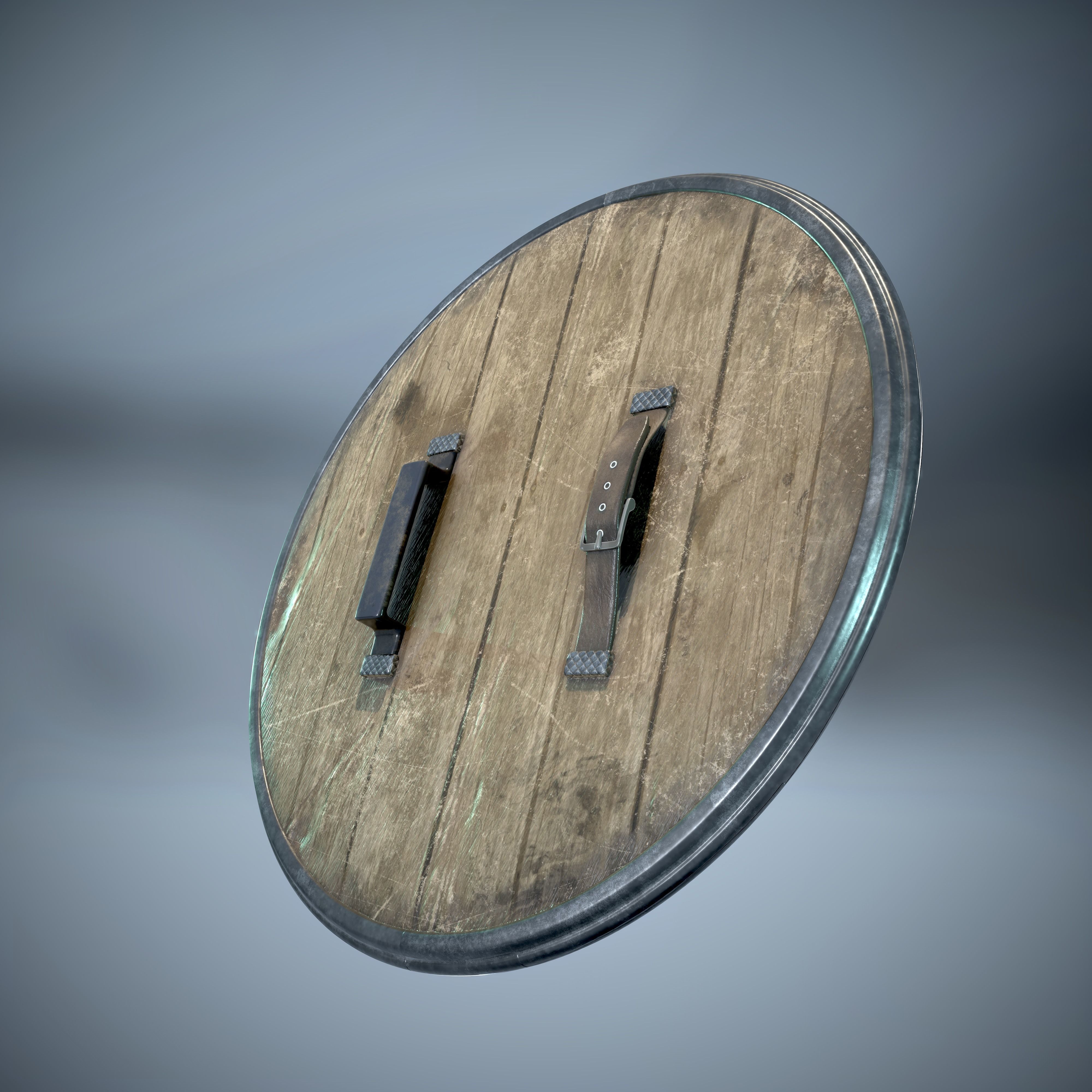 Viking Shield Low Poly Low-poly 3D model_1