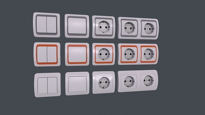 Electrical Switches and Outlets Low-poly 3D model