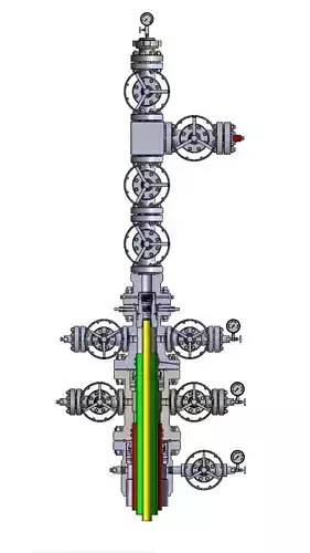 WELLHEAD ASSEMBLY REAL DIMENSION 3D print model