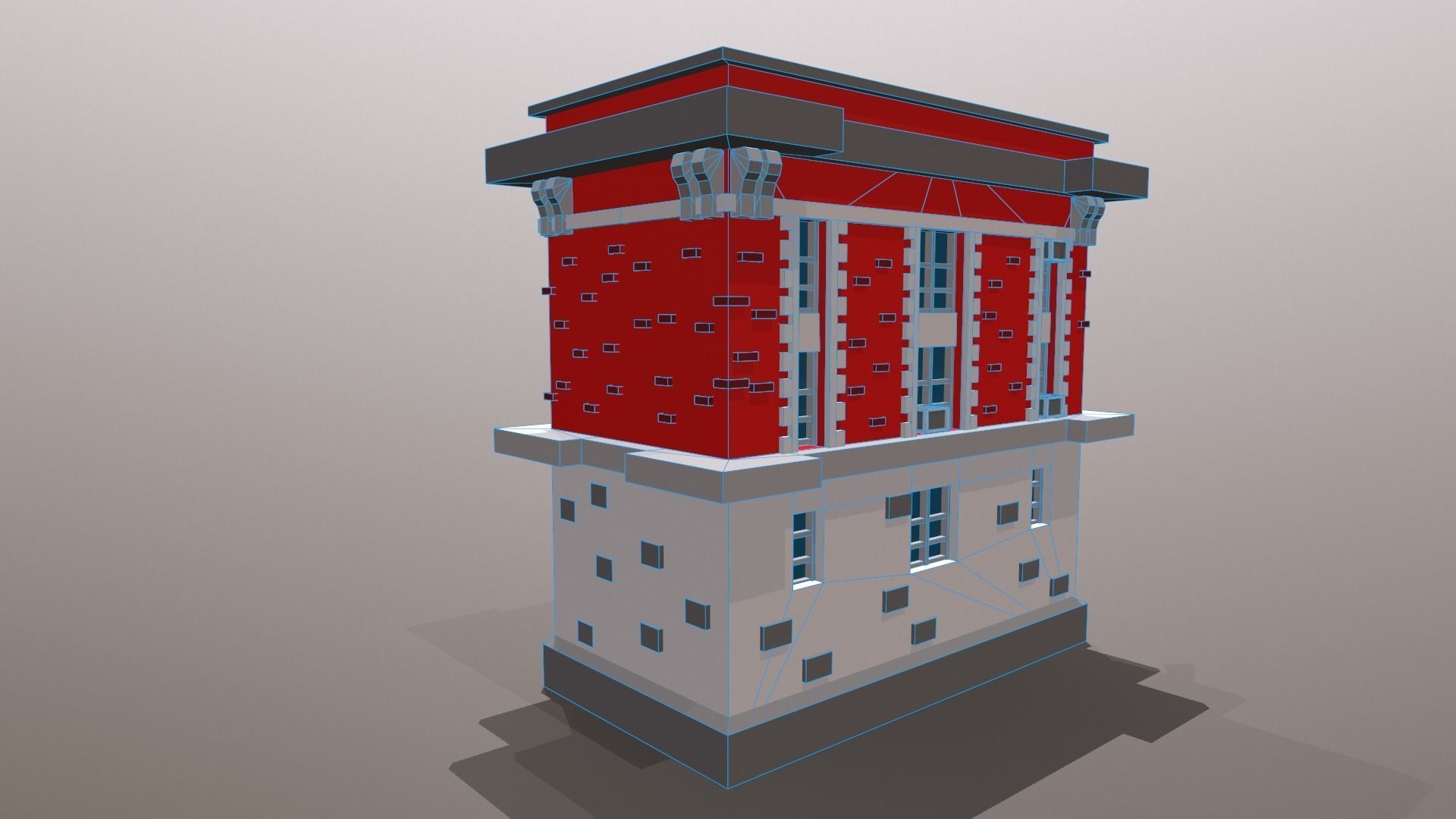 Fire Station Low Poly Low-poly 3D model_13