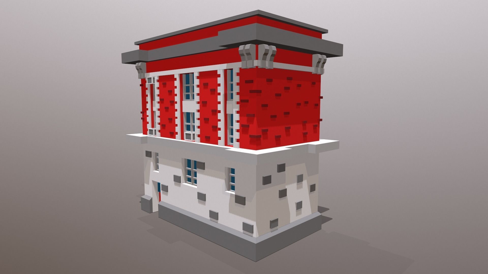 Fire Station Low Poly Low-poly 3D model_2