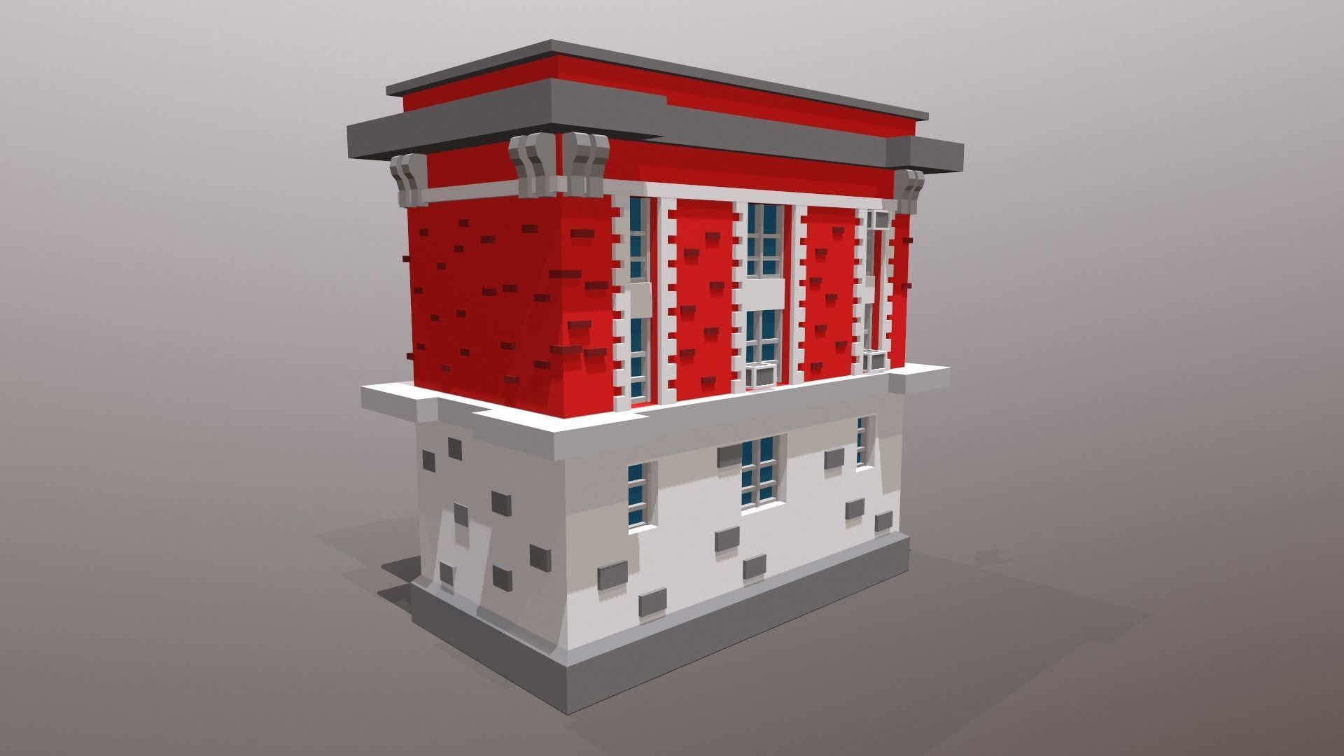 Fire Station Low Poly Low-poly 3D model_3
