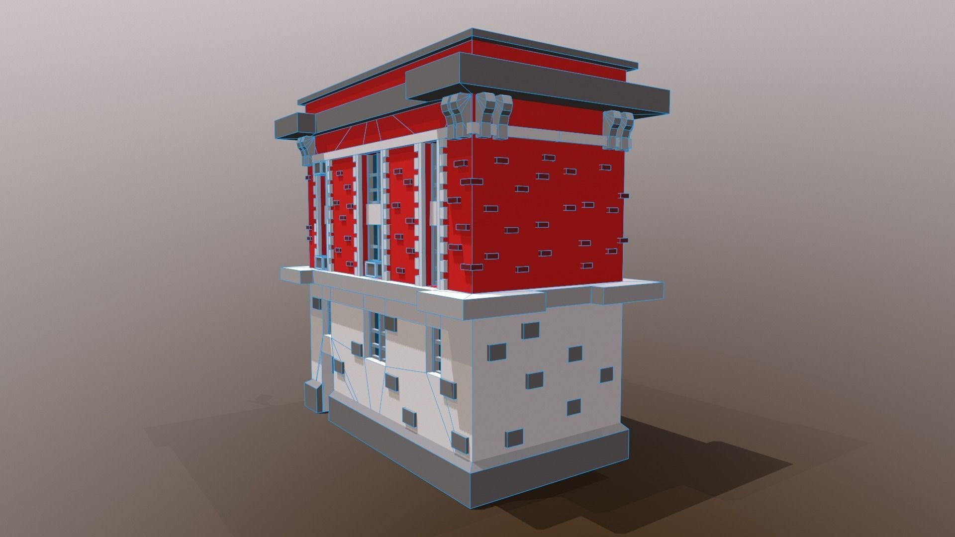 Fire Station Low Poly Low-poly 3D model_11