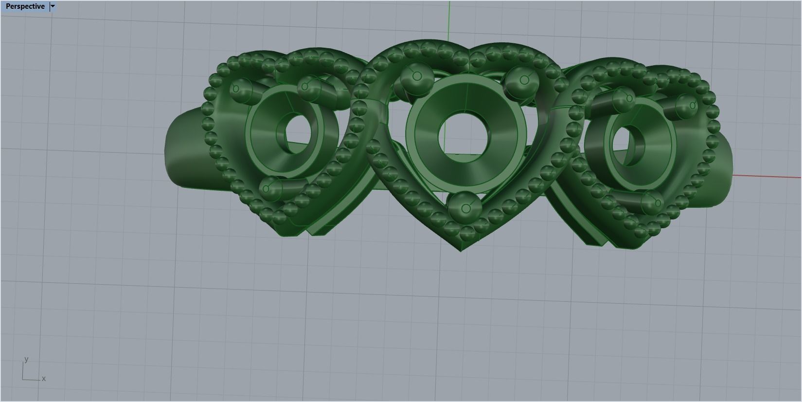 heart ring with stones 3D print model_22