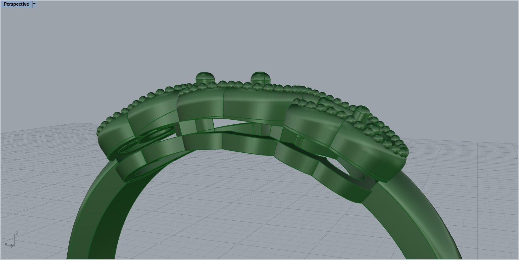 heart ring with stones 3D print model_23