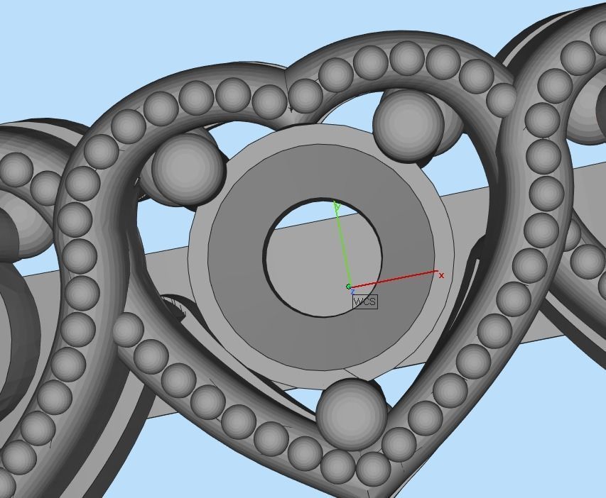 heart ring with stones 3D print model_32