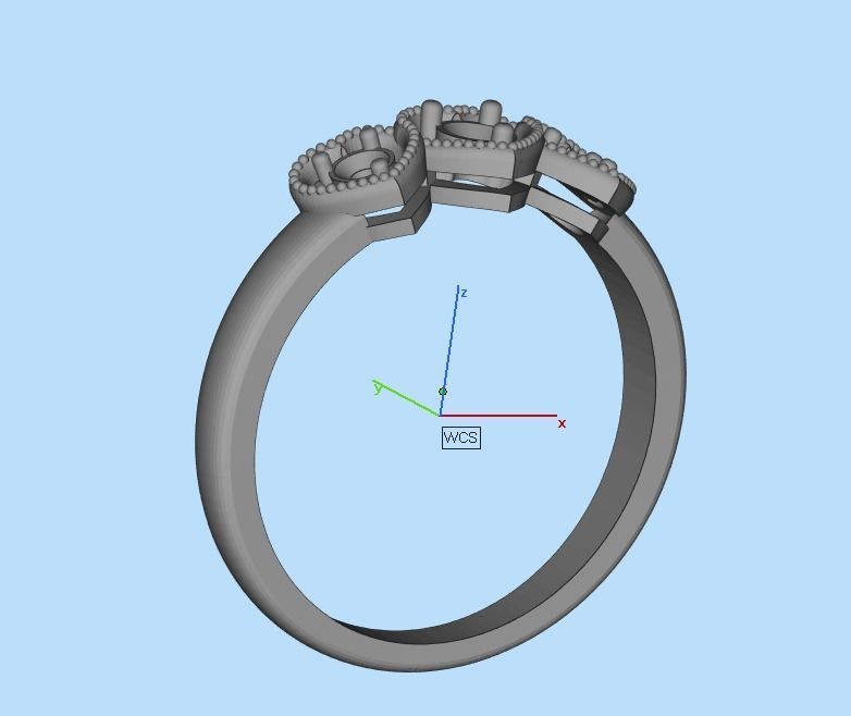 heart ring with stones 3D print model_24