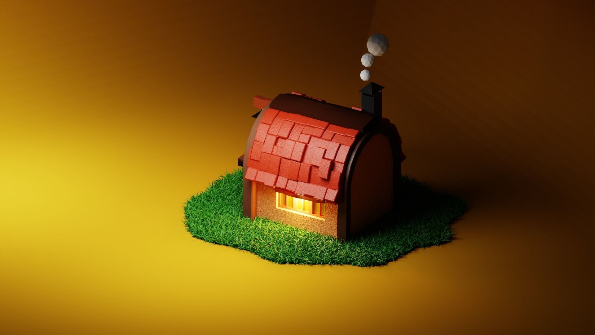Old cobbler house low poly  3D model_3