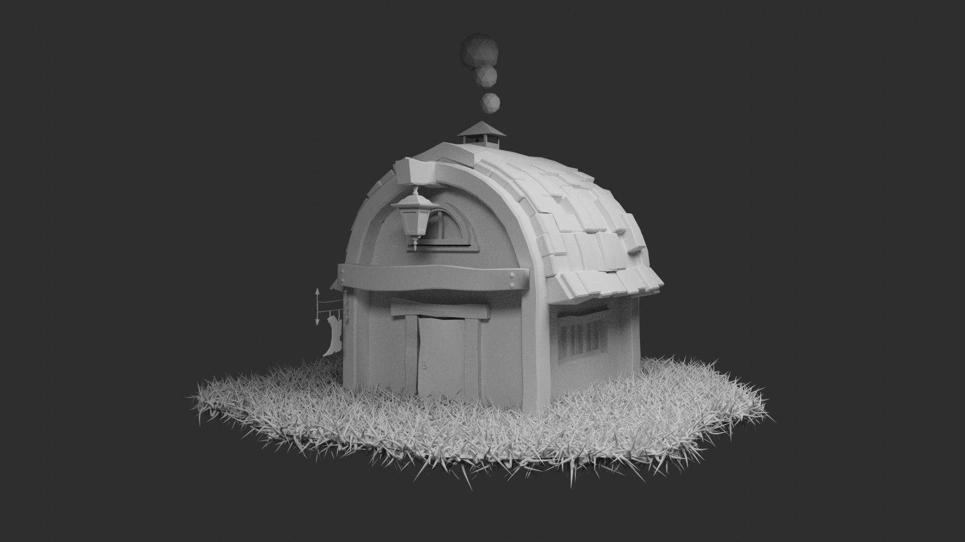 Old cobbler house low poly  3D model_6