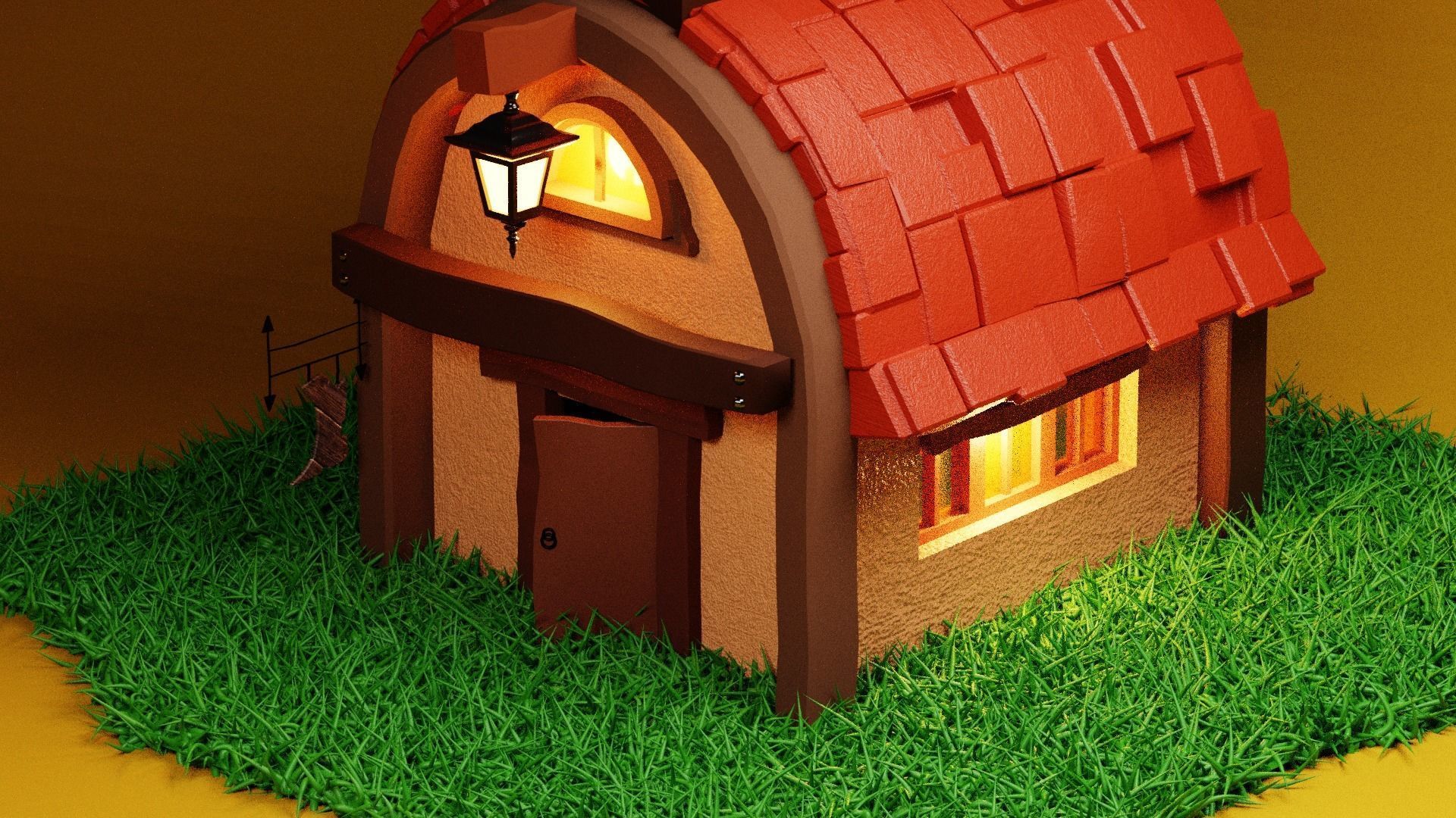 Old cobbler house low poly  3D model_1