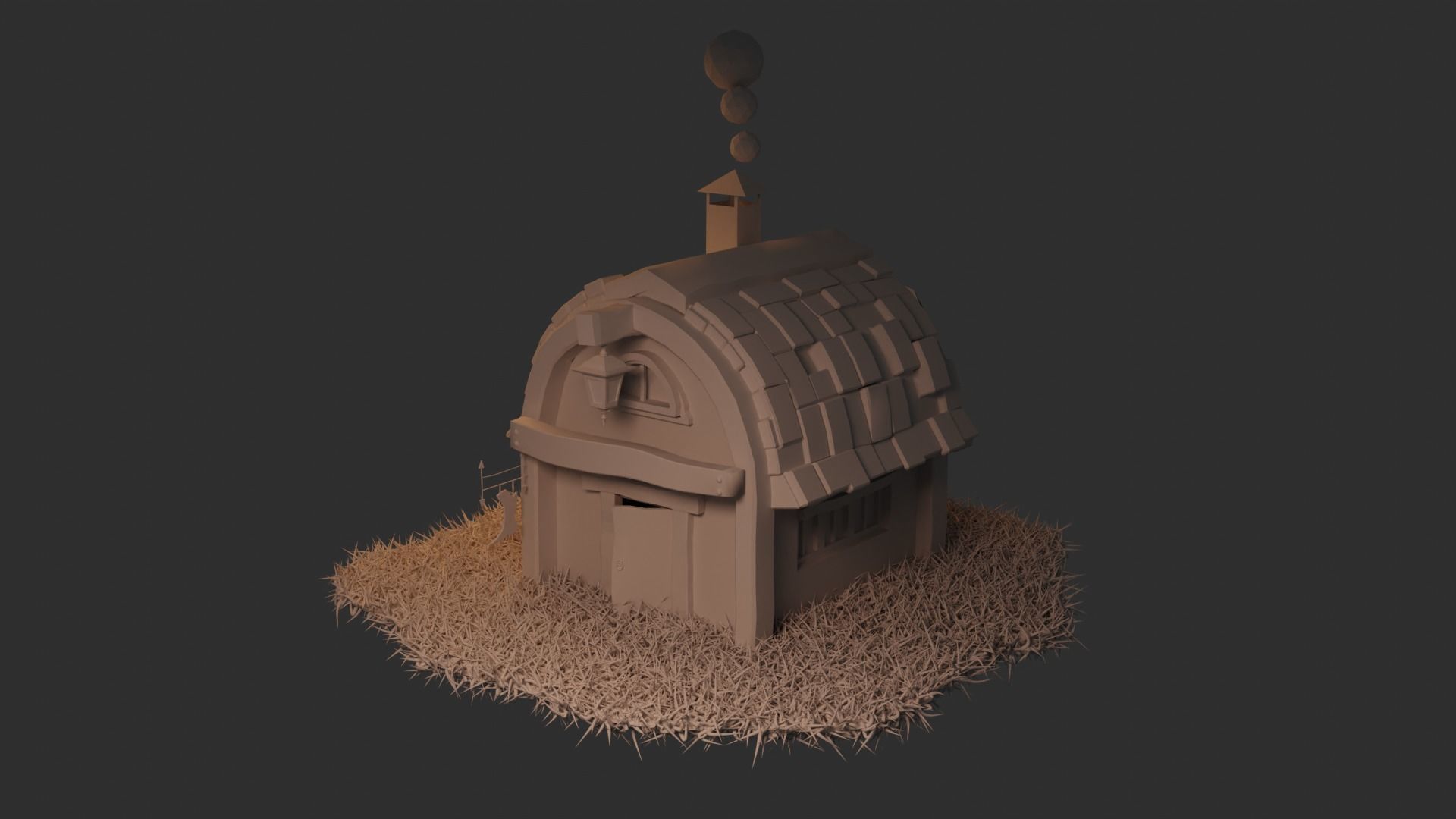Old cobbler house low poly  3D model_8
