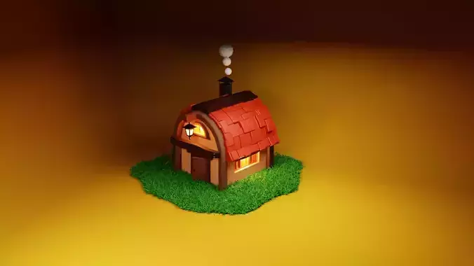 Old cobbler house low poly 