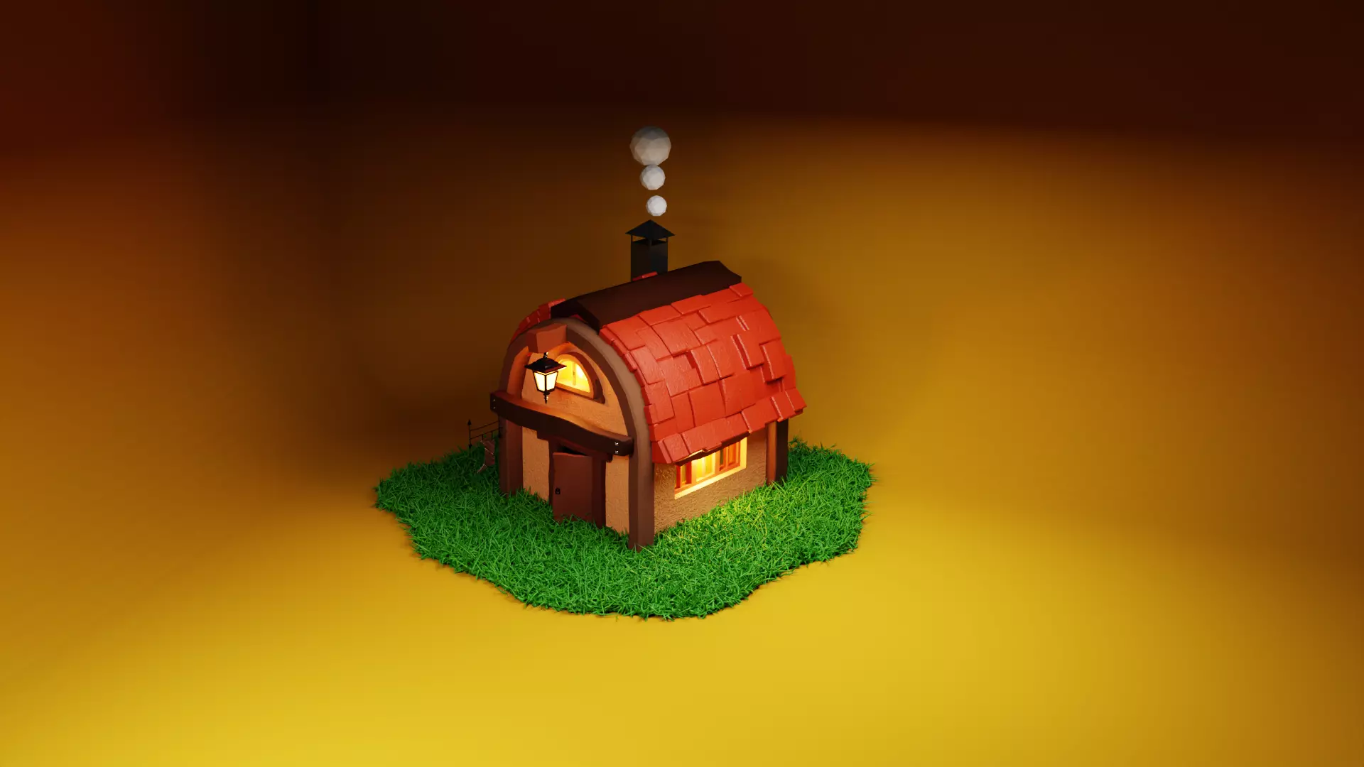 Old cobbler house low poly  3D model_0