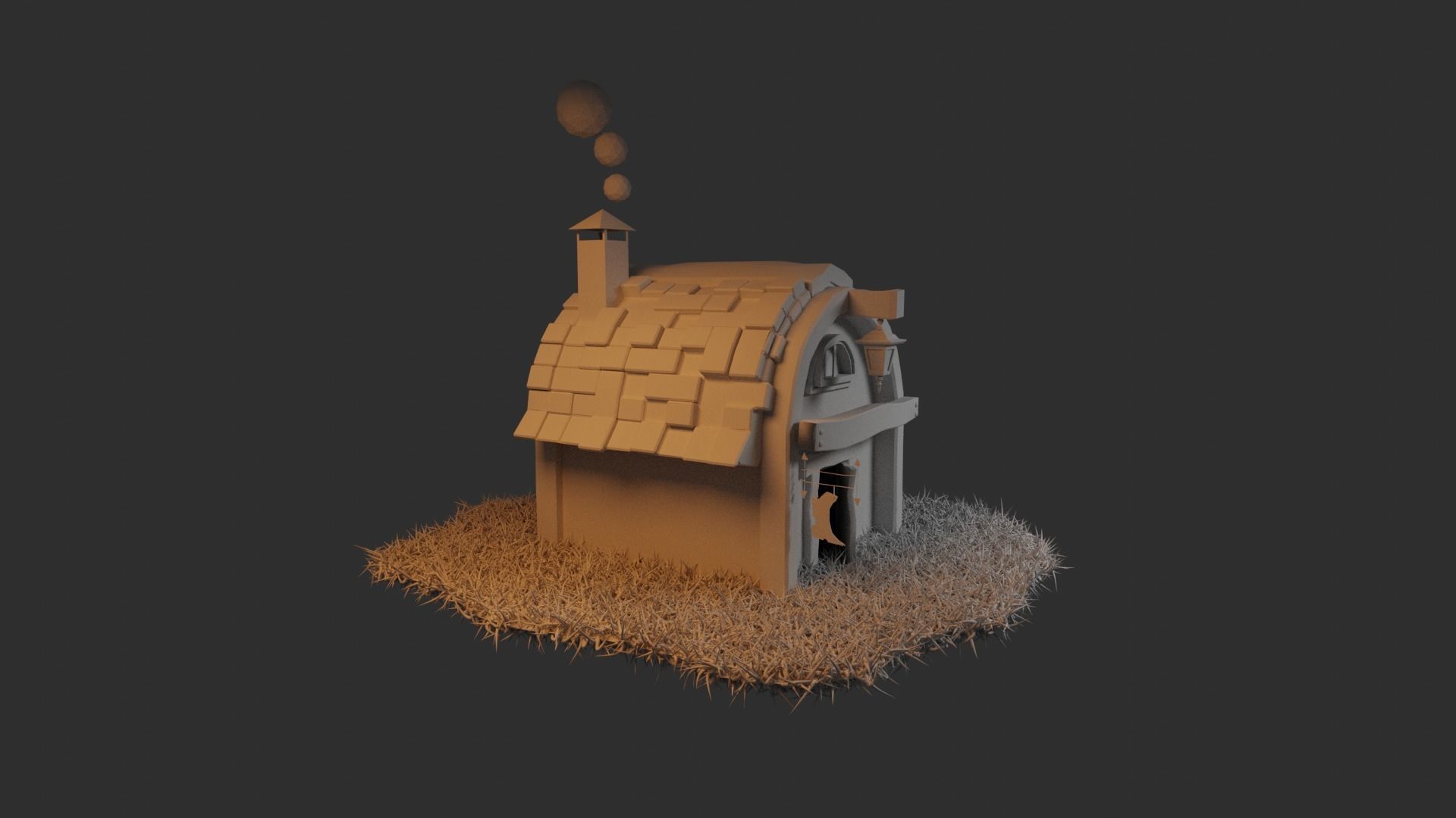 Old cobbler house low poly  3D model_7