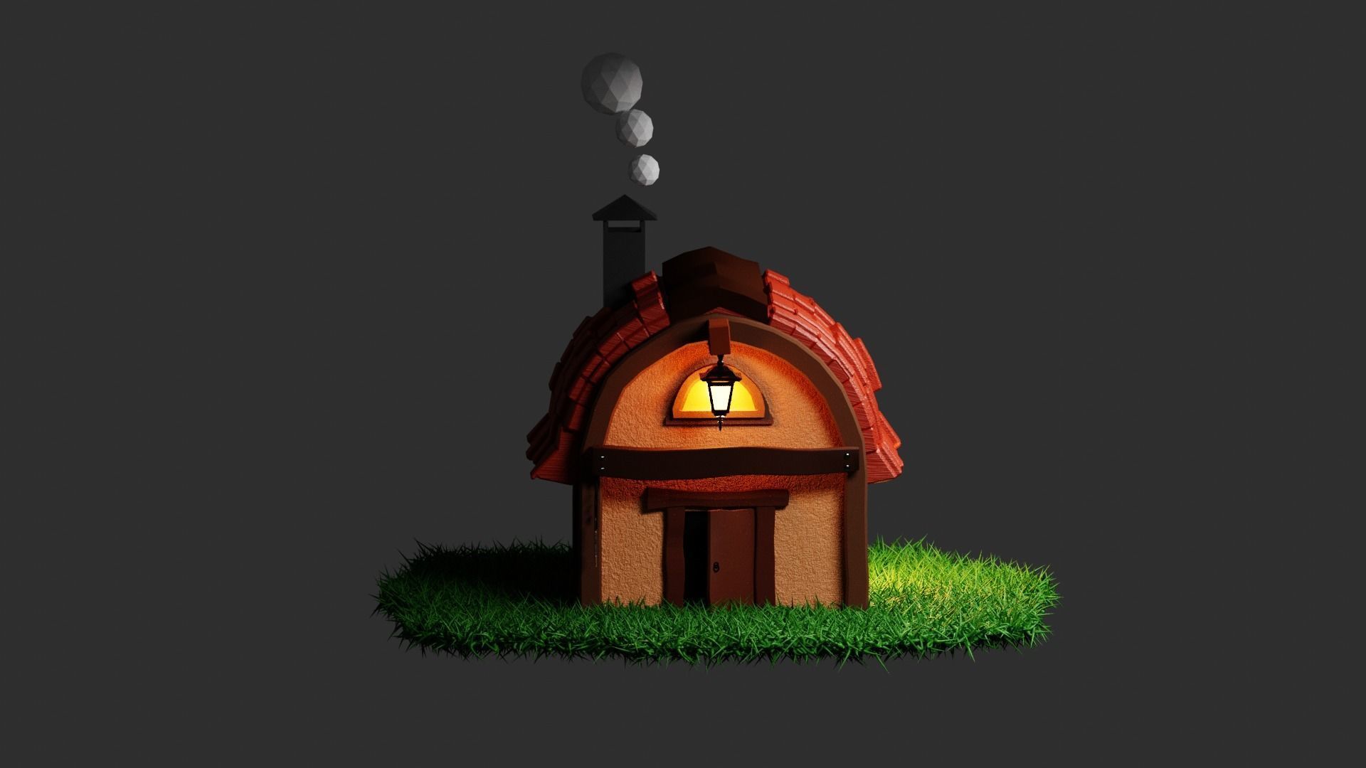 Old cobbler house low poly  3D model_4
